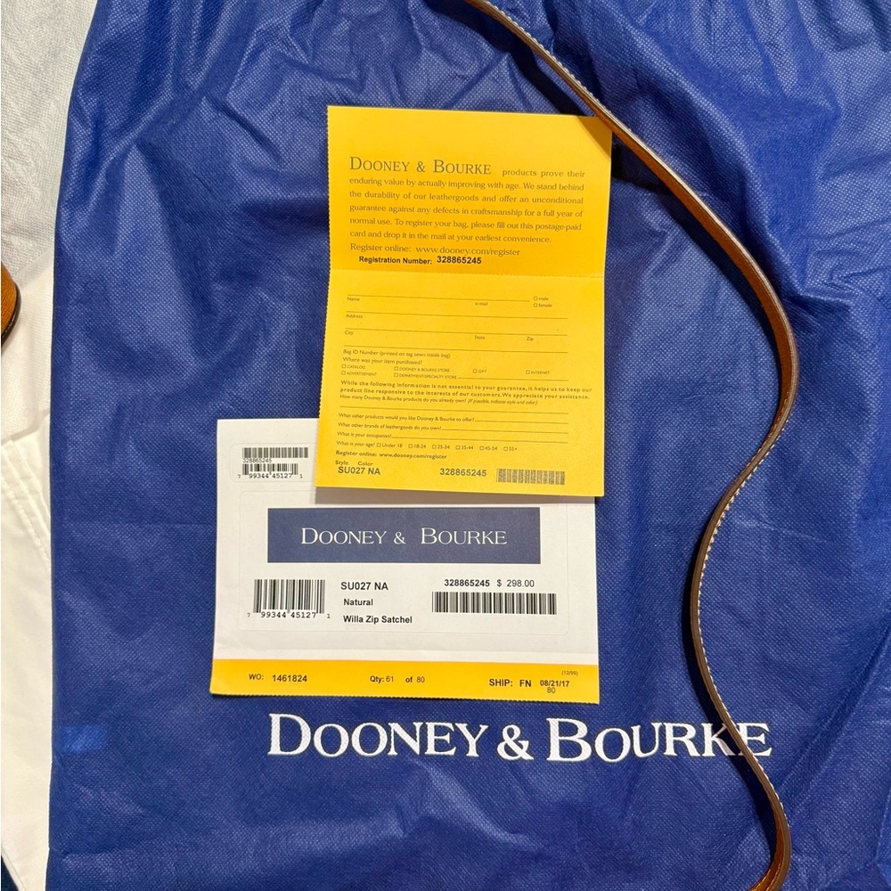 Dooney & Bourke Tan (Natural) Leather Tote w/matching Wallet - Picture 12 of 15